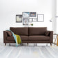 Contemporary Faux Leather Square Arm Sofa Cushions Standard Sofa