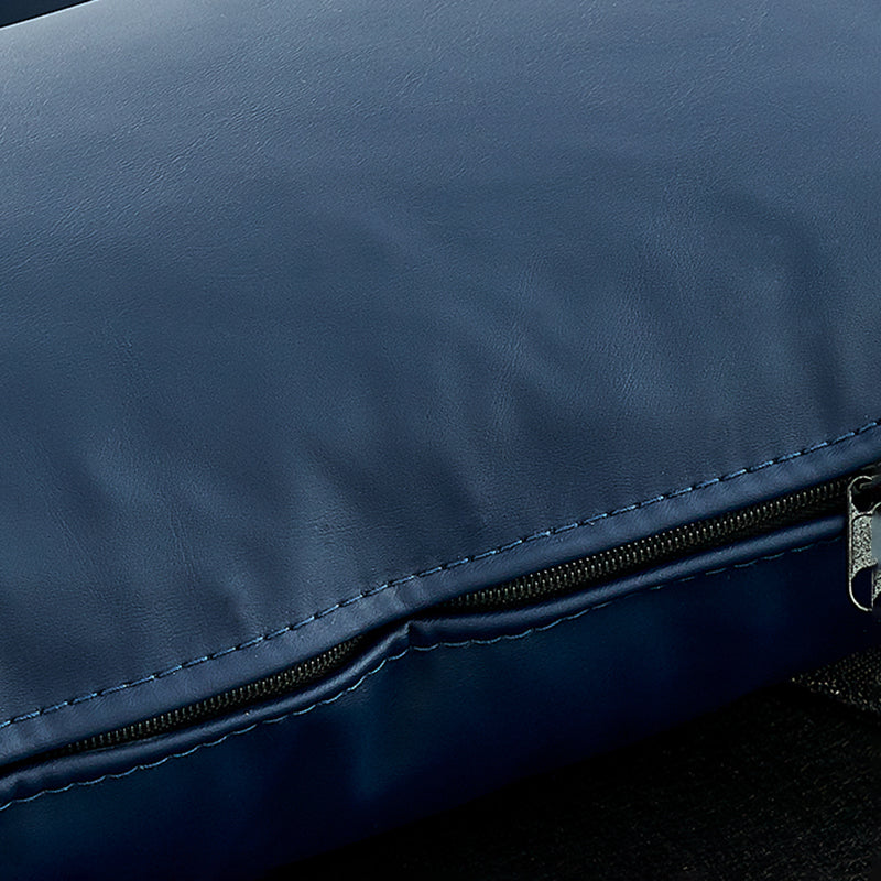 Contemporary Faux Leather Square Arm Sofa Cushions Standard Sofa