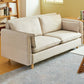Contemporary Square Arm Cushions Sofa Fabric Standard Settee