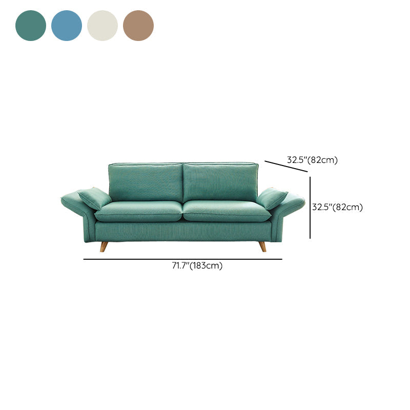 Contemporary Square Arm Cushions Sofa Fabric Standard Settee