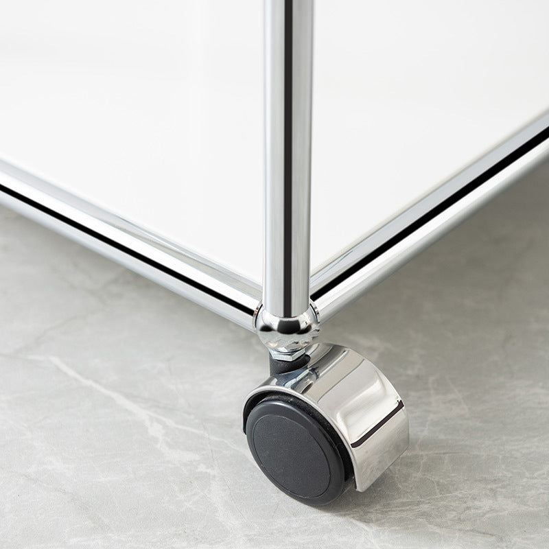 16.5" W Square End Table Modern 1-Shelf Side Table with Casters