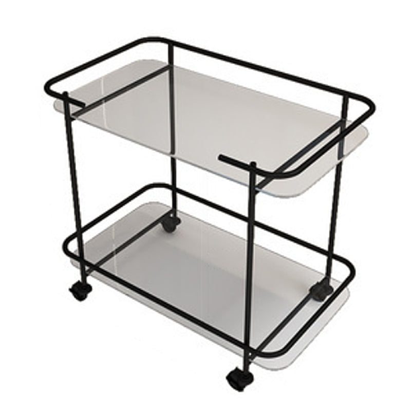 Mesa final de vidrio contemporánea con estante de ruedas incluye 25.6 "W Mesa auxiliar