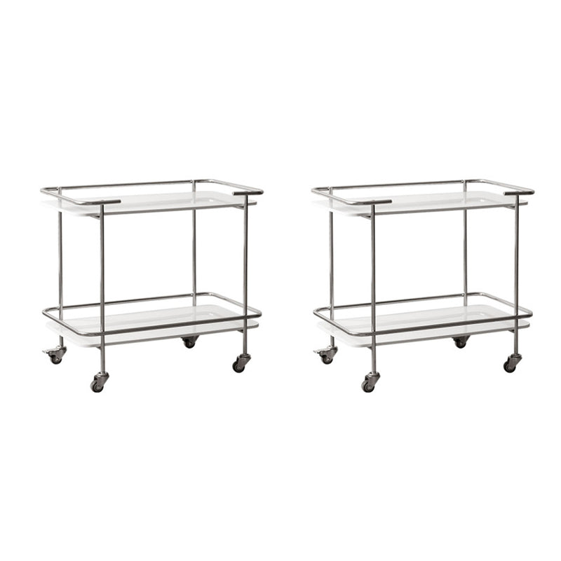 Mesa final de vidrio contemporánea con estante de ruedas incluye 25.6 "W Mesa auxiliar