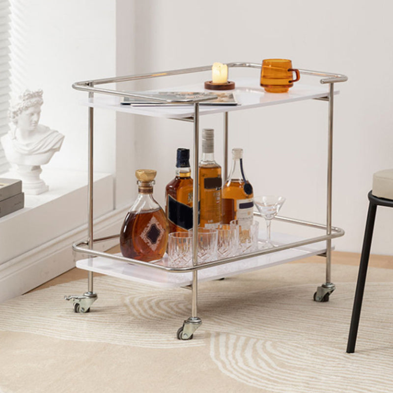 Mesa final de vidrio contemporánea con estante de ruedas incluye 25.6 "W Mesa auxiliar