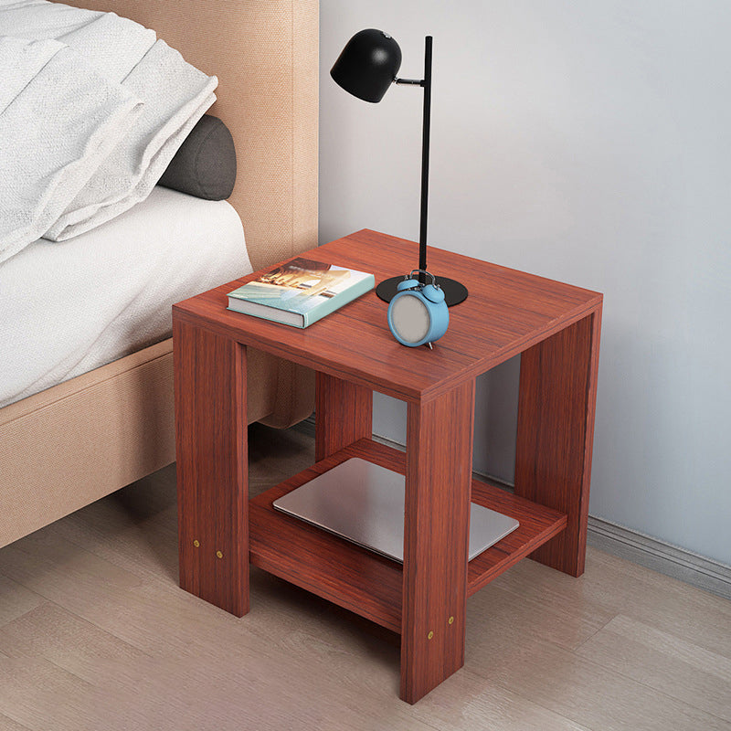 Square Wood 4 Legs End Table Shelf Included Sofa Accent Side Table 16"L x 16"W x 16.5"H Brown 1 Clearhalo 'Coffee & Accent Tables' 'End & Side Tables' 'end_side_tables' 'furn' 'furn_end_side_tables' 'Furniture' 'Living Room Furniture' 6159966