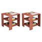 Square Wood 4 Legs End Table Shelf Included Sofa Accent Side Table 19.7"L x 19.7"W x 19.7"H Brown 2 Clearhalo 'Coffee & Accent Tables' 'End & Side Tables' 'end_side_tables' 'furn' 'furn_end_side_tables' 'Furniture' 'Living Room Furniture' 6159989