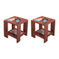 Square Wood 4 Legs End Table Shelf Included Sofa Accent Side Table 16"L x 16"W x 16.5"H Brown 2 Clearhalo 'Coffee & Accent Tables' 'End & Side Tables' 'end_side_tables' 'furn' 'furn_end_side_tables' 'Furniture' 'Living Room Furniture' 6159992