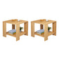 Square Wood 4 Legs End Table Shelf Included Sofa Accent Side Table 20"L x 20"W x 16.5"H Natural 2 Clearhalo 'Coffee & Accent Tables' 'End & Side Tables' 'end_side_tables' 'furn' 'furn_end_side_tables' 'Furniture' 'Living Room Furniture' 6160001