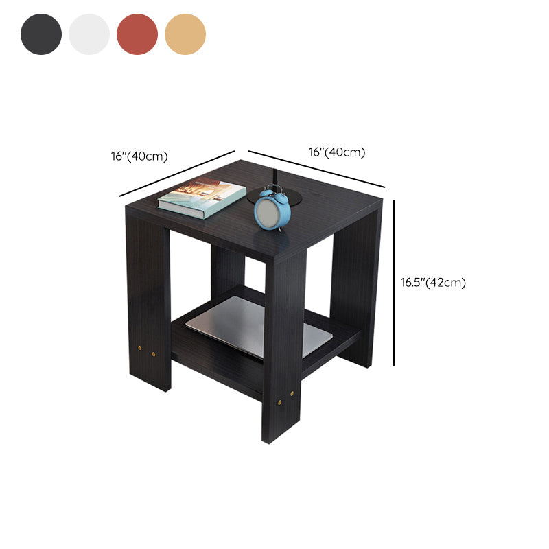 Square Wood 4 Legs End Table Shelf Included Sofa Accent Side Table Clearhalo 'Coffee & Accent Tables' 'End & Side Tables' 'end_side_tables' 'furn' 'furn_end_side_tables' 'Furniture' 'Living Room Furniture' 6160002