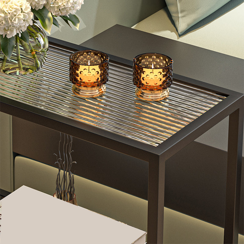 モダンなガラスそりのエンドテーブルミニマリストの長方形のコーナーテーブル