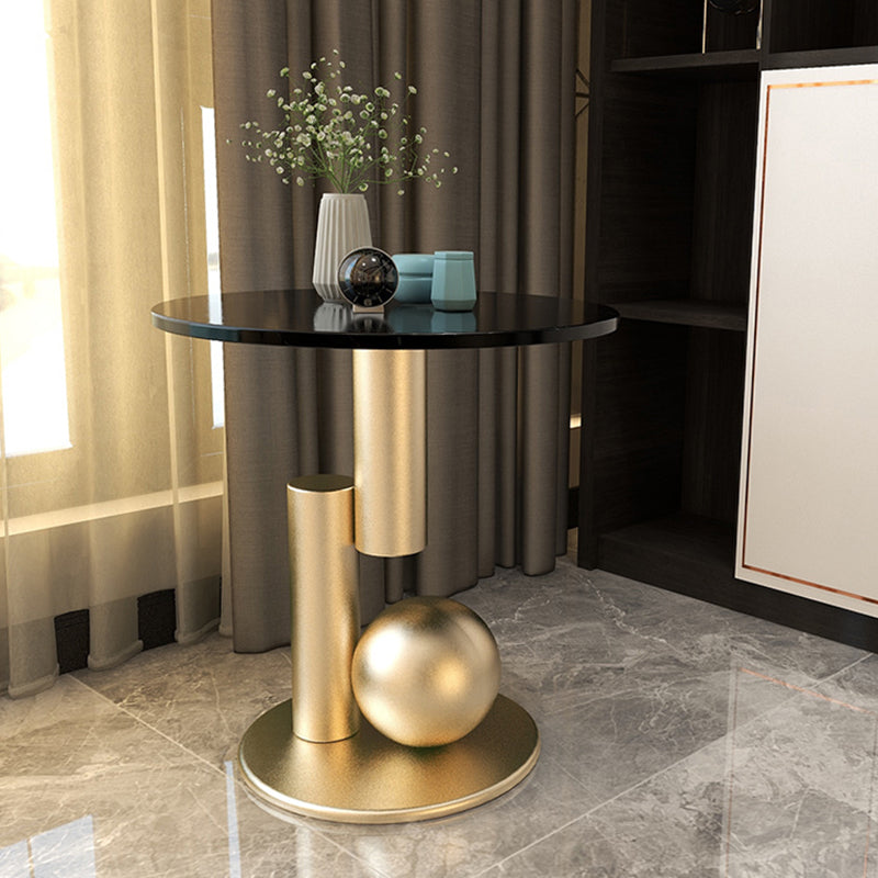 Pedestal contemporáneo de la mesa redonda de la pizarra 21.7 "Mesa al lado del sofá de altura