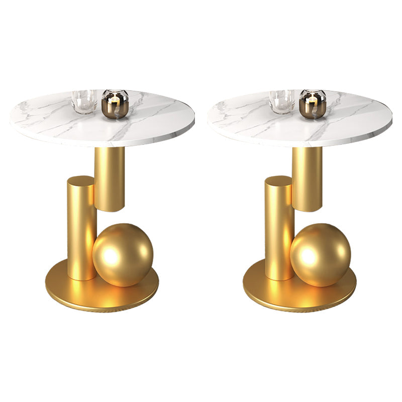 Pedestal contemporáneo de la mesa redonda de la pizarra 21.7 "Mesa al lado del sofá de altura