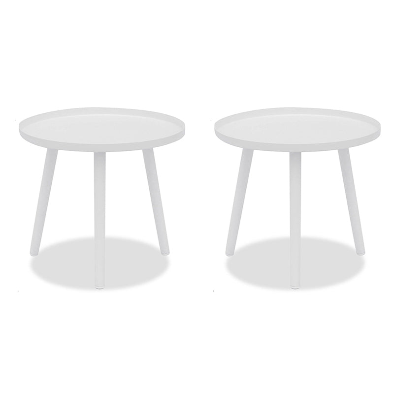 Metal Round 3 Legs End Table Minimalist Tray Top Accent Side Table