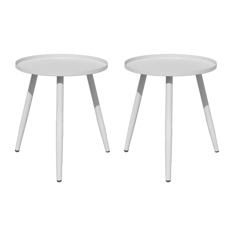 Metal Round 3 Legs End Table Minimalist Tray Top Accent Side Table