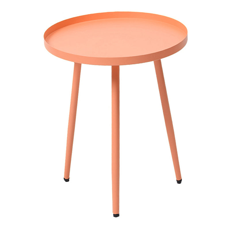 Metal Round 3 Legs End Table Minimalist Tray Top Accent Side Table