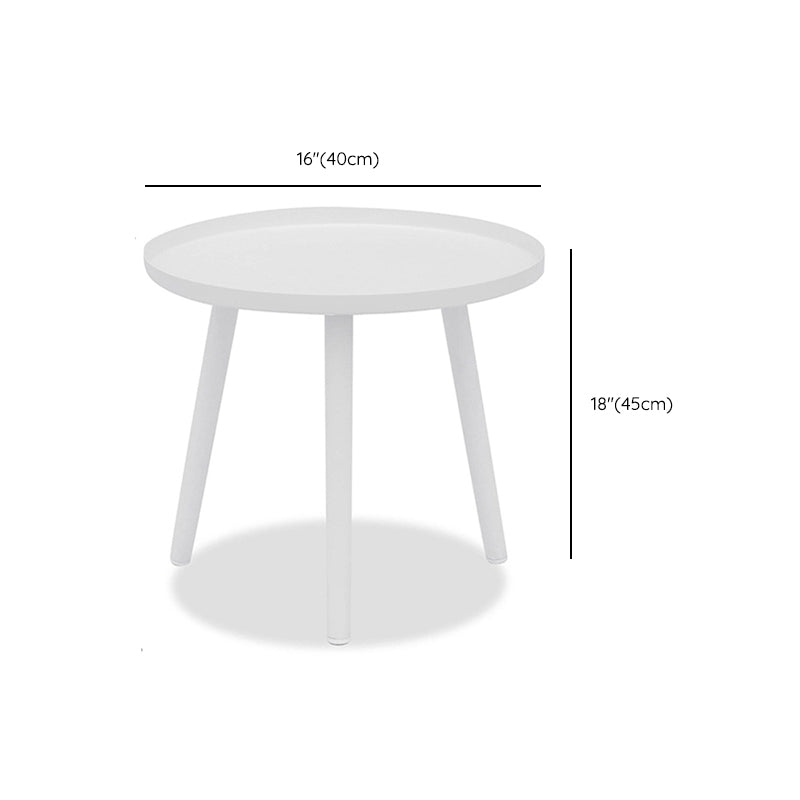 Metal Round 3 Legs End Table Minimalist Tray Top Accent Side Table