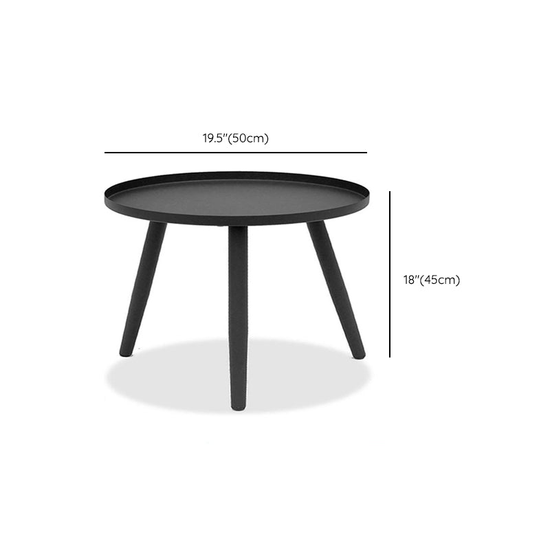 Metal Round 3 Legs End Table Minimalist Tray Top Accent Side Table