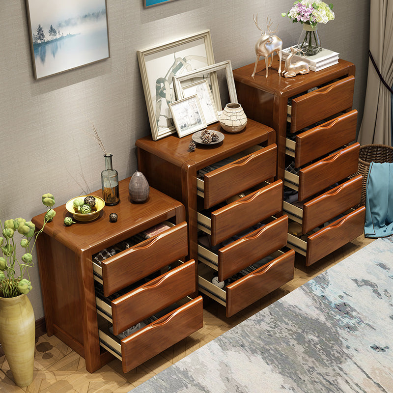 Modern houten accentkast uit het midden van de eeuw met ladekast