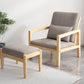 Linen Arm Chair 28.34" Wide Solid Wood Frame Chair for Bedroom Gray 1 Piece Natural Wood Clearhalo 'Accent Chairs' 'accent_chairs' 'Chairs & Seating' 'furn' 'furn_accent_chairs' 'Furniture' 'Living Room Furniture' 6160181