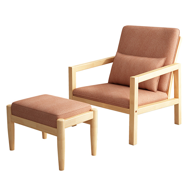 Linen Arm Chair 28.34" Wide Solid Wood Frame Chair for Bedroom Clearhalo 'Accent Chairs' 'accent_chairs' 'Chairs & Seating' 'furn' 'furn_accent_chairs' 'Furniture' 'Living Room Furniture' 6160183