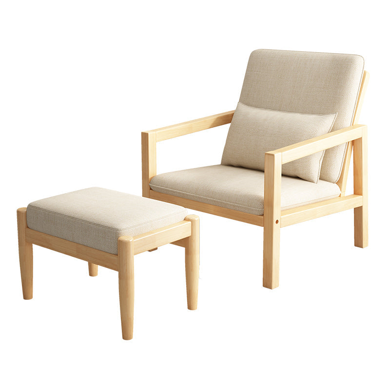 Linen Arm Chair 28.34" Wide Solid Wood Frame Chair for Bedroom Clearhalo 'Accent Chairs' 'accent_chairs' 'Chairs & Seating' 'furn' 'furn_accent_chairs' 'Furniture' 'Living Room Furniture' 6160192