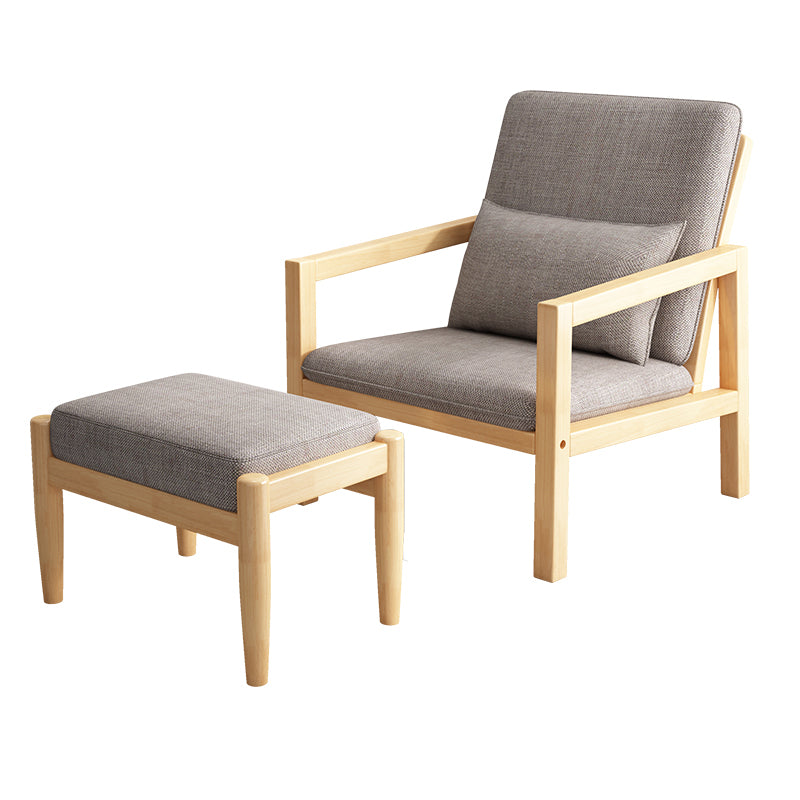 Linen Arm Chair 28.34" Wide Solid Wood Frame Chair for Bedroom Clearhalo 'Accent Chairs' 'accent_chairs' 'Chairs & Seating' 'furn' 'furn_accent_chairs' 'Furniture' 'Living Room Furniture' 6160193