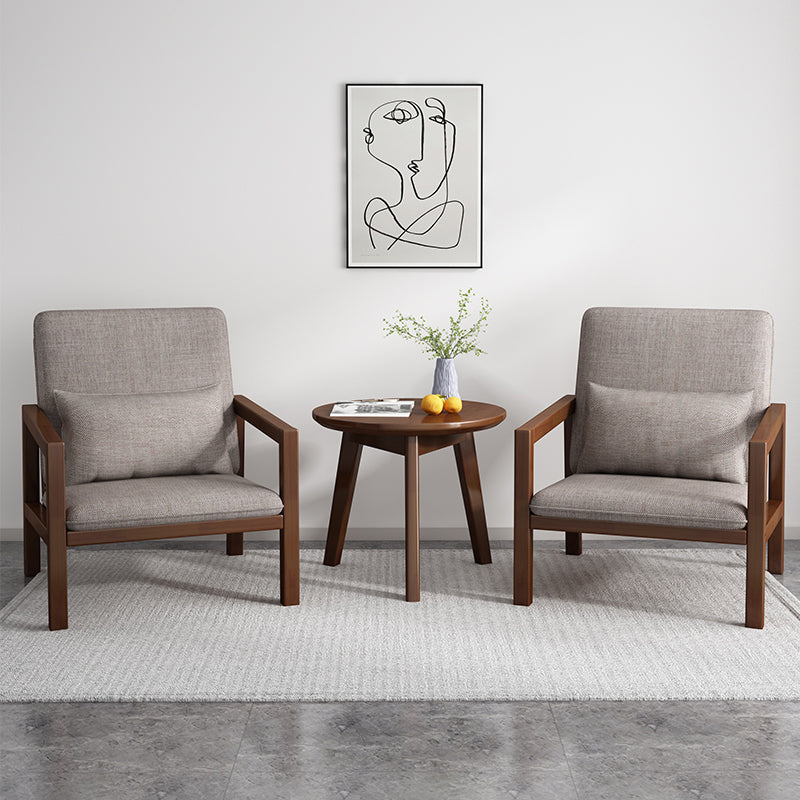 Linen Arm Chair 28.34" Wide Solid Wood Frame Chair for Bedroom Clearhalo 'Accent Chairs' 'accent_chairs' 'Chairs & Seating' 'furn' 'furn_accent_chairs' 'Furniture' 'Living Room Furniture' 6160195