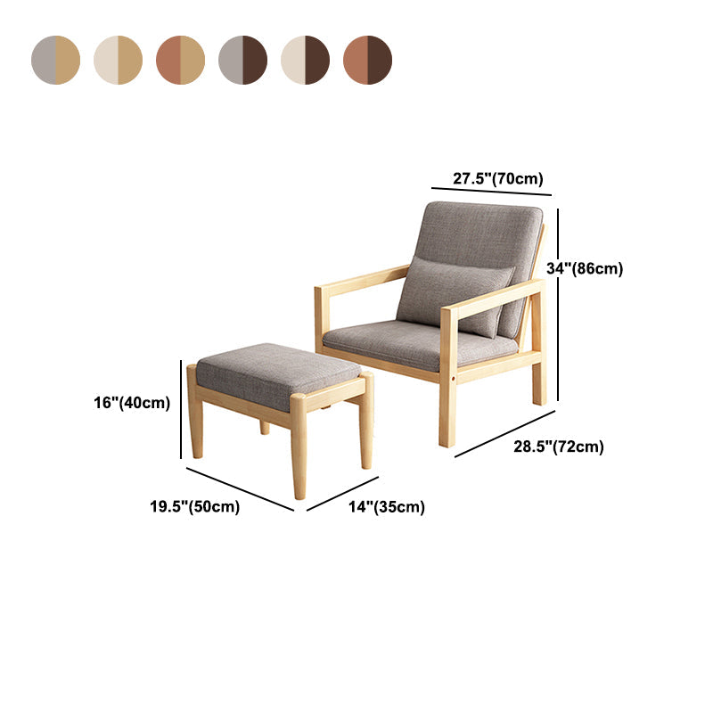 Linen Arm Chair 28.34" Wide Solid Wood Frame Chair for Bedroom Clearhalo 'Accent Chairs' 'accent_chairs' 'Chairs & Seating' 'furn' 'furn_accent_chairs' 'Furniture' 'Living Room Furniture' 6160196