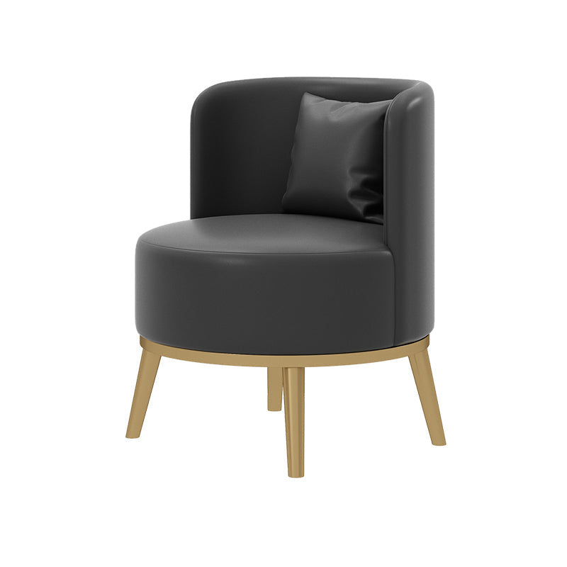 Faux Leather Armless Chair 21.65" Wide Chair with Basic Four Leg Black 1 Piece Clearhalo 'Accent Chairs' 'accent_chairs' 'Chairs & Seating' 'furn' 'furn_accent_chairs' 'Furniture' 'Living Room Furniture' 6160198