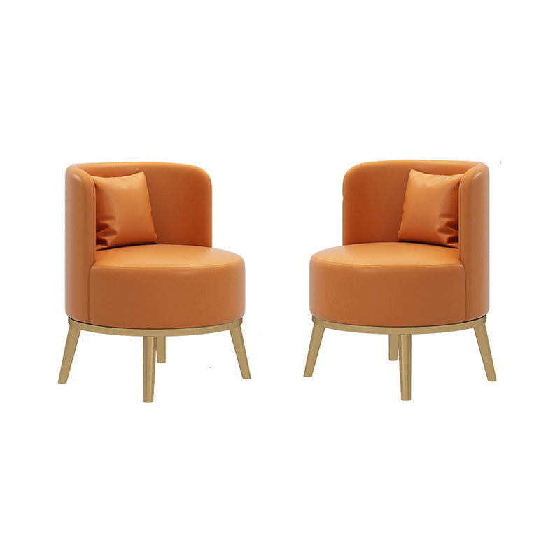 Faux Leather Armless Chair 21.65" Wide Chair with Basic Four Leg Orange 2 Piece Set Clearhalo 'Accent Chairs' 'accent_chairs' 'Chairs & Seating' 'furn' 'furn_accent_chairs' 'Furniture' 'Living Room Furniture' 6160199