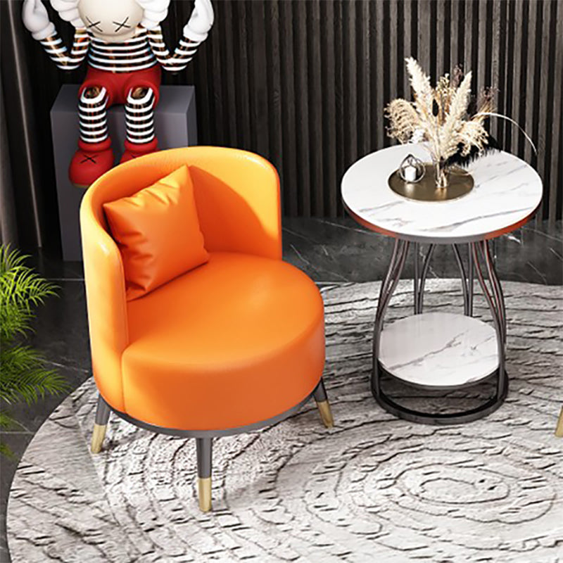 Faux Leather Armless Chair 21.65" Wide Chair with Basic Four Leg Clearhalo 'Accent Chairs' 'accent_chairs' 'Chairs & Seating' 'furn' 'furn_accent_chairs' 'Furniture' 'Living Room Furniture' 6160200