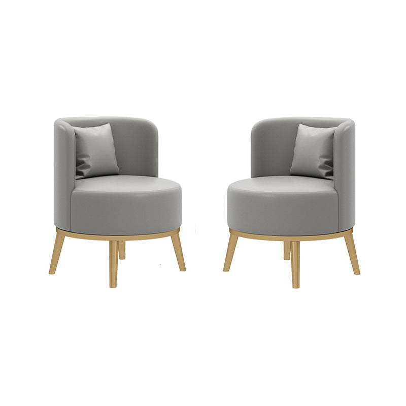 Faux Leather Armless Chair 21.65" Wide Chair with Basic Four Leg Grey 2 Piece Set Clearhalo 'Accent Chairs' 'accent_chairs' 'Chairs & Seating' 'furn' 'furn_accent_chairs' 'Furniture' 'Living Room Furniture' 6160201