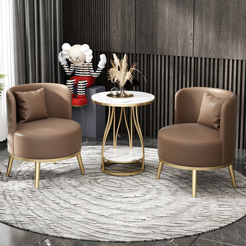 Faux Leather Armless Chair 21.65" Wide Chair with Basic Four Leg Clearhalo 'Accent Chairs' 'accent_chairs' 'Chairs & Seating' 'furn' 'furn_accent_chairs' 'Furniture' 'Living Room Furniture' 6160204