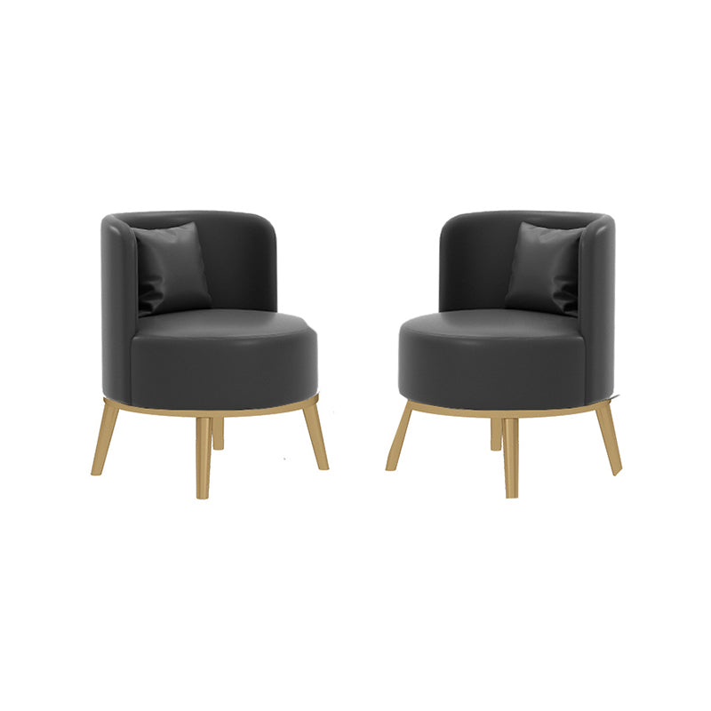 Faux Leather Armless Chair 21.65" Wide Chair with Basic Four Leg Black 2 Piece Set Clearhalo 'Accent Chairs' 'accent_chairs' 'Chairs & Seating' 'furn' 'furn_accent_chairs' 'Furniture' 'Living Room Furniture' 6160206