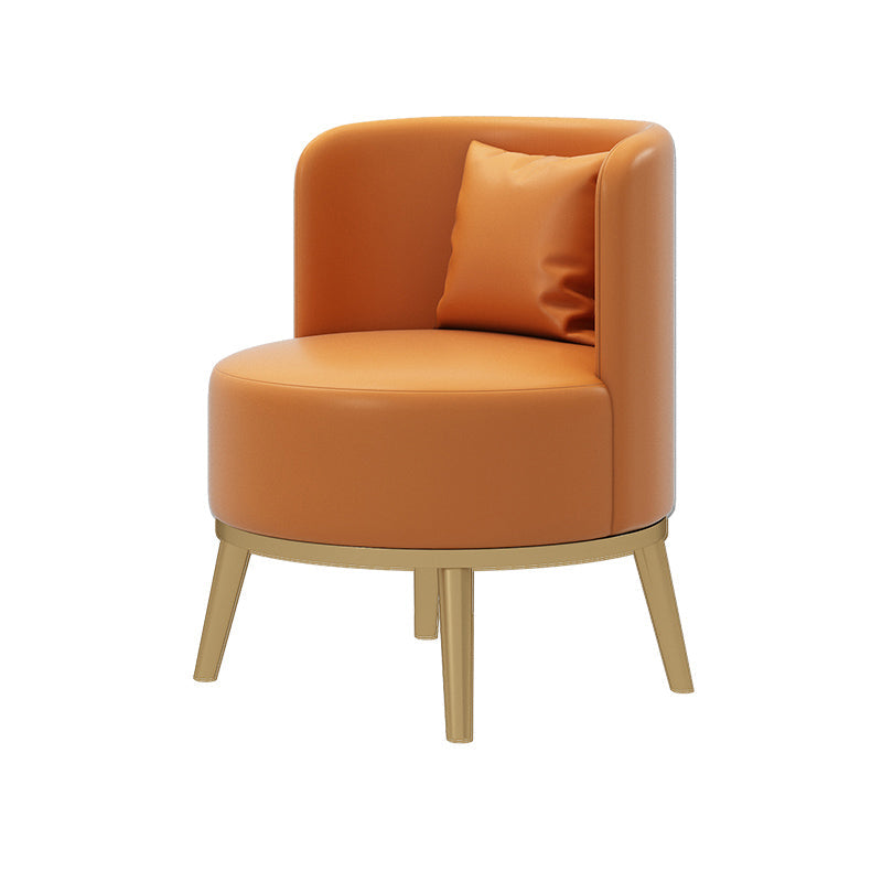 Faux Leather Armless Chair 21.65" Wide Chair with Basic Four Leg Orange 1 Piece Clearhalo 'Accent Chairs' 'accent_chairs' 'Chairs & Seating' 'furn' 'furn_accent_chairs' 'Furniture' 'Living Room Furniture' 6160211
