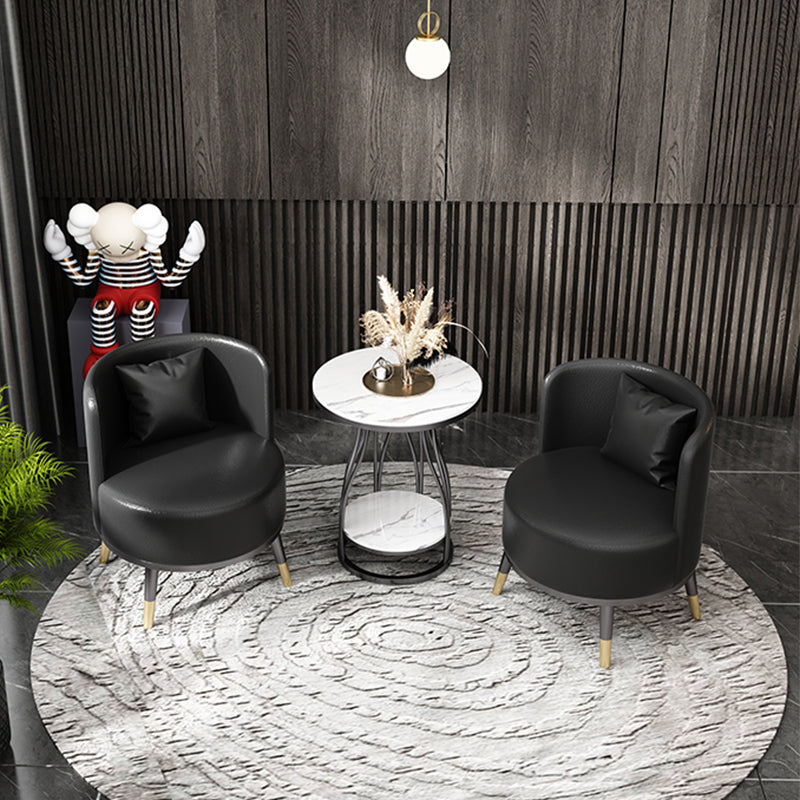 Faux Leather Armless Chair 21.65" Wide Chair with Basic Four Leg Clearhalo 'Accent Chairs' 'accent_chairs' 'Chairs & Seating' 'furn' 'furn_accent_chairs' 'Furniture' 'Living Room Furniture' 6160213