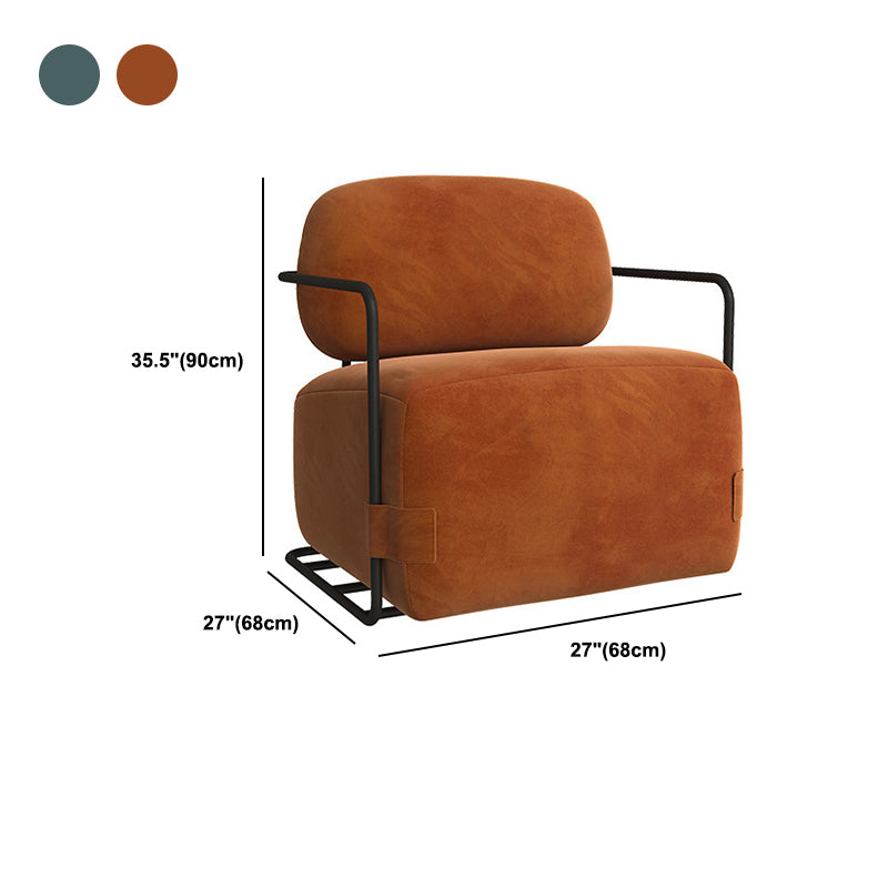 26.77" Wide Metal Arm Chair Velvet Accent Armchair for Bedroom Clearhalo 'Accent Chairs' 'accent_chairs' 'Chairs & Seating' 'furn' 'furn_accent_chairs' 'Furniture' 'Living Room Furniture' 6160231