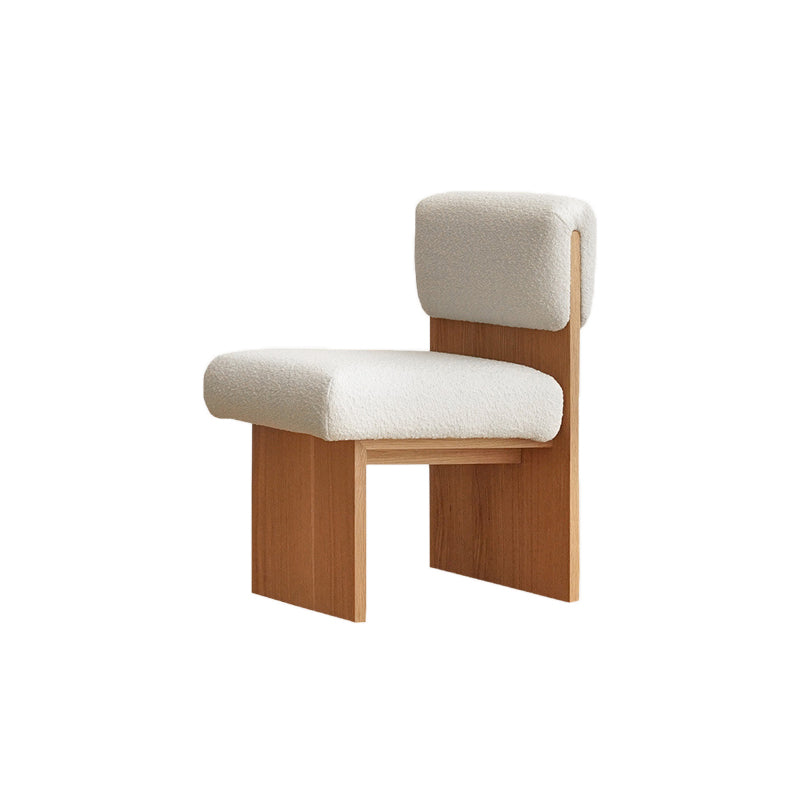 21.25" Wide Armless Chair Solid Wood Frame Chair for Bedroom White 1 Piece Natural Wood Clearhalo 'Accent Chairs' 'accent_chairs' 'Chairs & Seating' 'furn' 'furn_accent_chairs' 'Furniture' 'Living Room Furniture' 6160235
