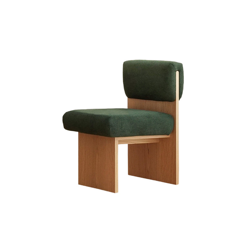 21.25" Wide Armless Chair Solid Wood Frame Chair for Bedroom Green 1 Piece Natural Wood Clearhalo 'Accent Chairs' 'accent_chairs' 'Chairs & Seating' 'furn' 'furn_accent_chairs' 'Furniture' 'Living Room Furniture' 6160237