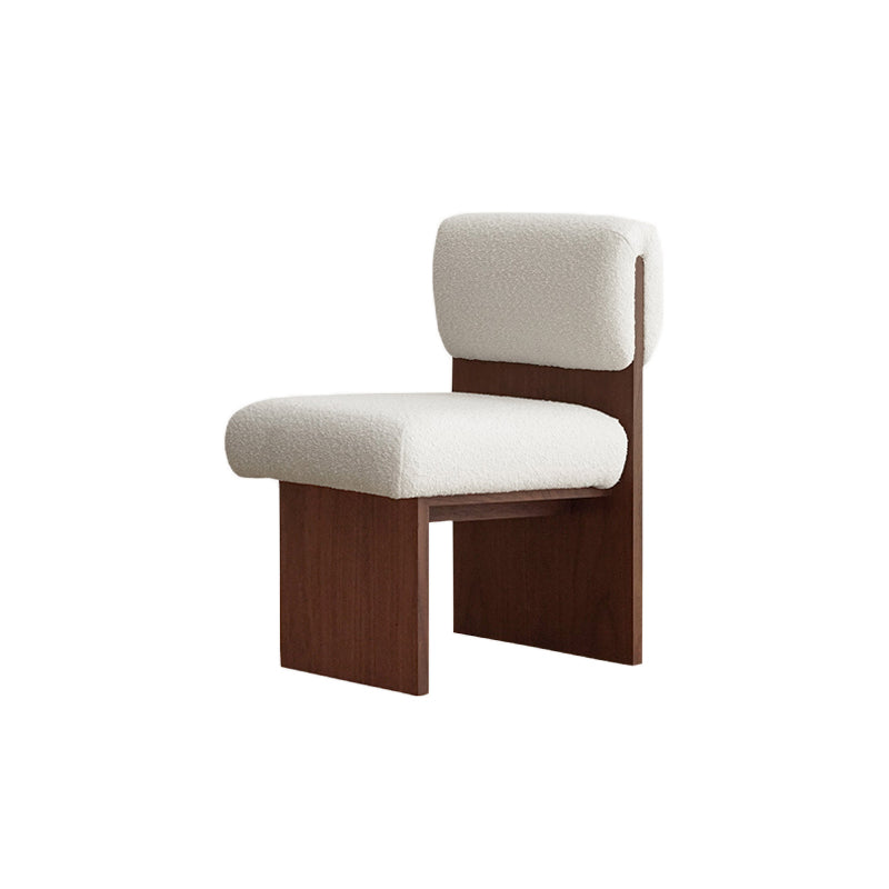 21.25" Wide Armless Chair Solid Wood Frame Chair for Bedroom White 1 Piece Walnut Clearhalo 'Accent Chairs' 'accent_chairs' 'Chairs & Seating' 'furn' 'furn_accent_chairs' 'Furniture' 'Living Room Furniture' 6160239