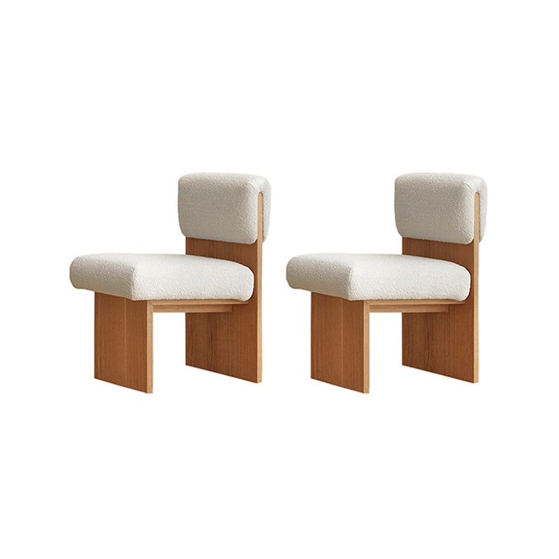 21.25" Wide Armless Chair Solid Wood Frame Chair for Bedroom White 2 Piece Set Natural Wood Clearhalo 'Accent Chairs' 'accent_chairs' 'Chairs & Seating' 'furn' 'furn_accent_chairs' 'Furniture' 'Living Room Furniture' 6160241