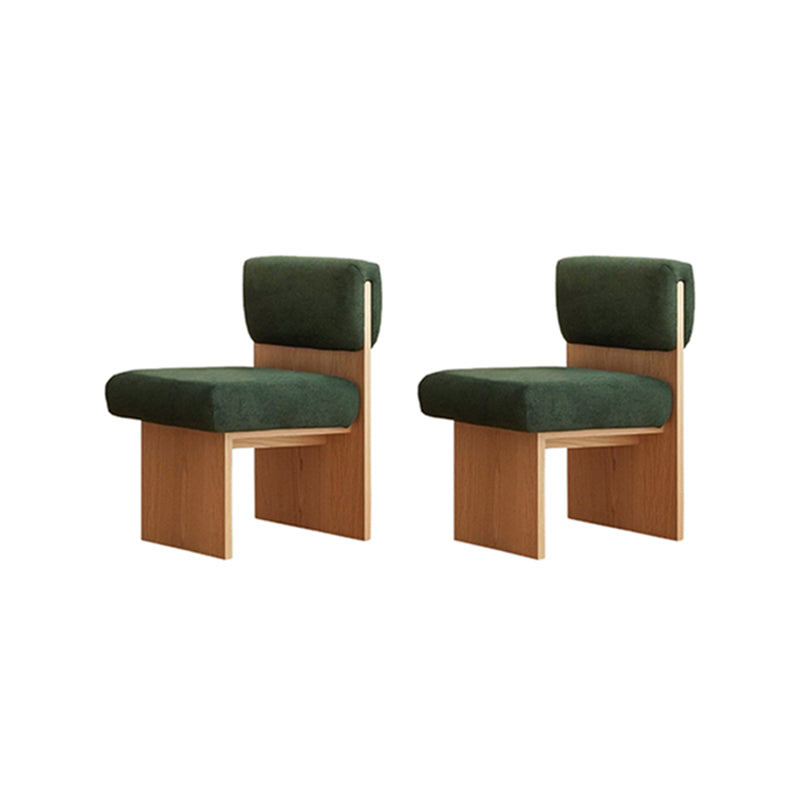 21.25" Wide Armless Chair Solid Wood Frame Chair for Bedroom Green 2 Piece Set Natural Wood Clearhalo 'Accent Chairs' 'accent_chairs' 'Chairs & Seating' 'furn' 'furn_accent_chairs' 'Furniture' 'Living Room Furniture' 6160243