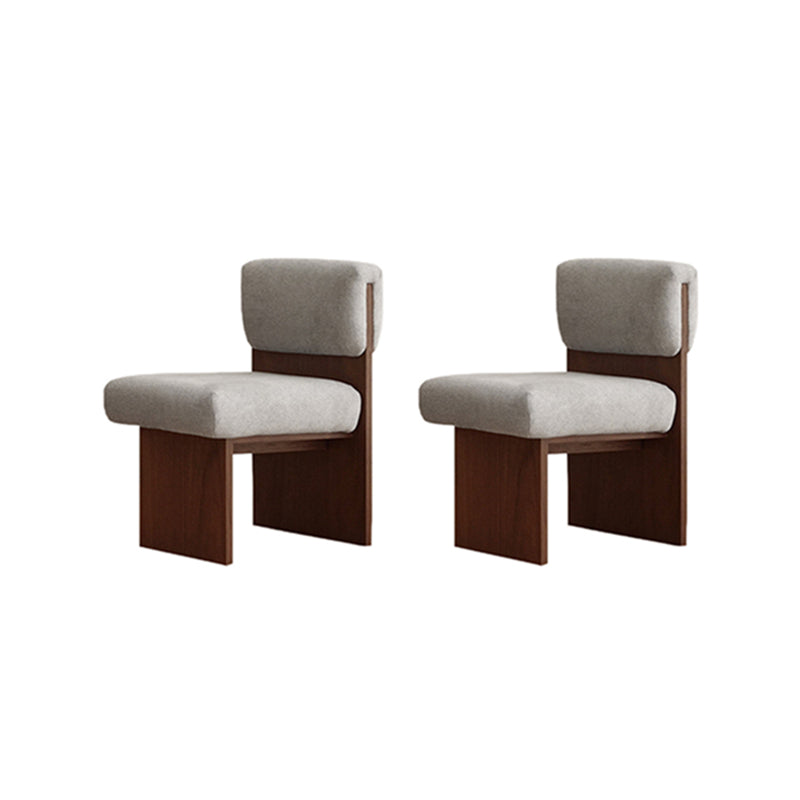 21.25" Wide Armless Chair Solid Wood Frame Chair for Bedroom Gray 2 Piece Set Walnut Clearhalo 'Accent Chairs' 'accent_chairs' 'Chairs & Seating' 'furn' 'furn_accent_chairs' 'Furniture' 'Living Room Furniture' 6160248