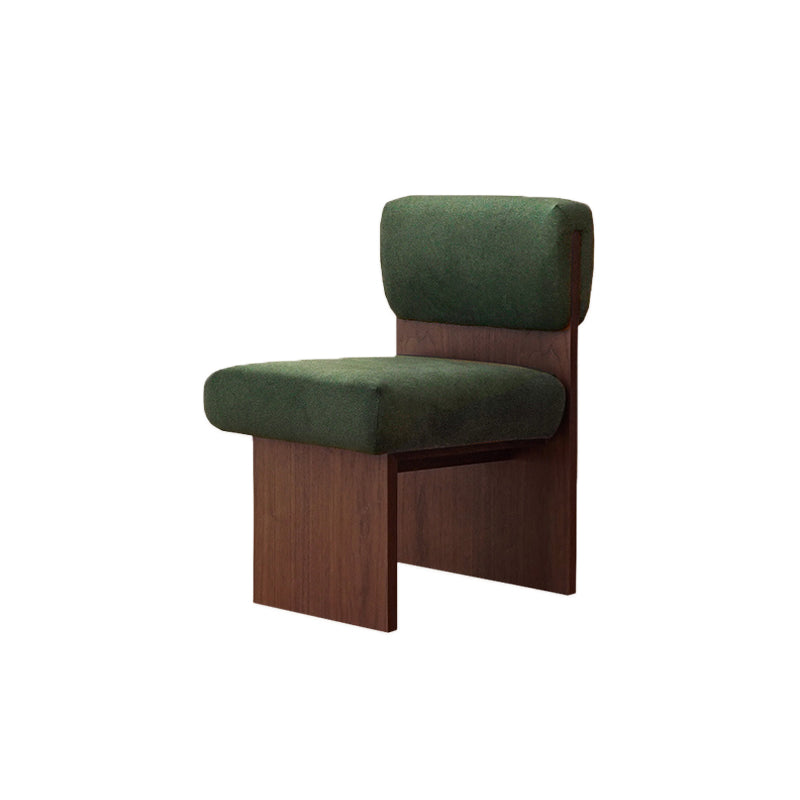 21.25" Wide Armless Chair Solid Wood Frame Chair for Bedroom Green 1 Piece Walnut Clearhalo 'Accent Chairs' 'accent_chairs' 'Chairs & Seating' 'furn' 'furn_accent_chairs' 'Furniture' 'Living Room Furniture' 6160250