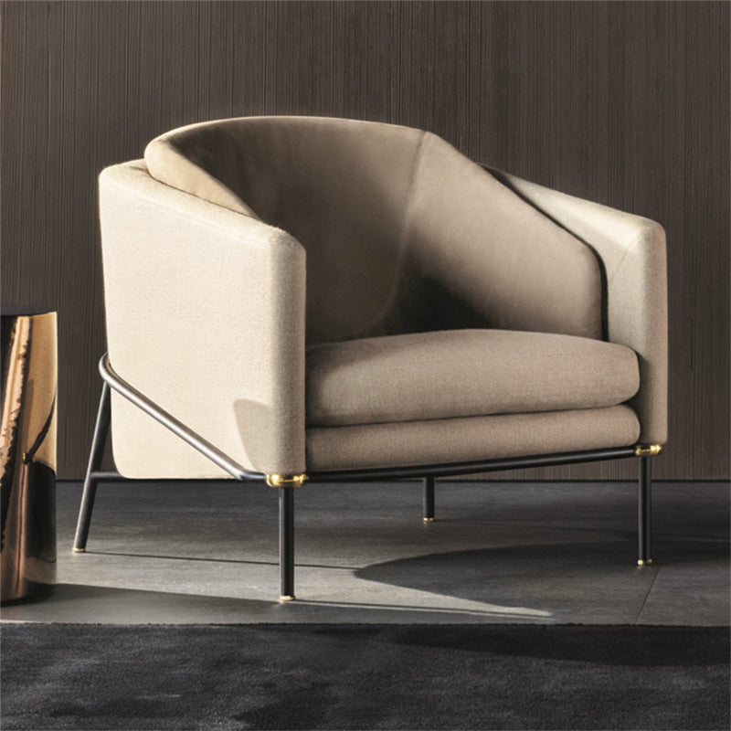 29.52" Wide Barrel Chair Arms Included Barrel Accent Chair with Basic Four Leg Khaki 1 Piece Clearhalo 'Accent Chairs' 'accent_chairs' 'Chairs & Seating' 'furn' 'furn_accent_chairs' 'Furniture' 'Living Room Furniture' 6160270