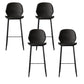 Industrial Faux Leather Bar Stool Patio Bar Stool with Metal Legs