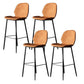 Industrial Faux Leather Bar Stool Patio Bar Stool with Metal Legs