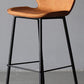 Industrial Faux Leather Bar Stool Patio Bar Stool with Metal Legs