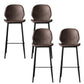 Industrial Faux Leather Bar Stool Patio Bar Stool with Metal Legs
