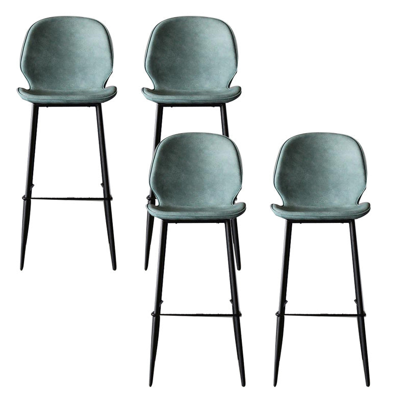 Industrial Faux Leather Bar Stool Patio Bar Stool with Metal Legs